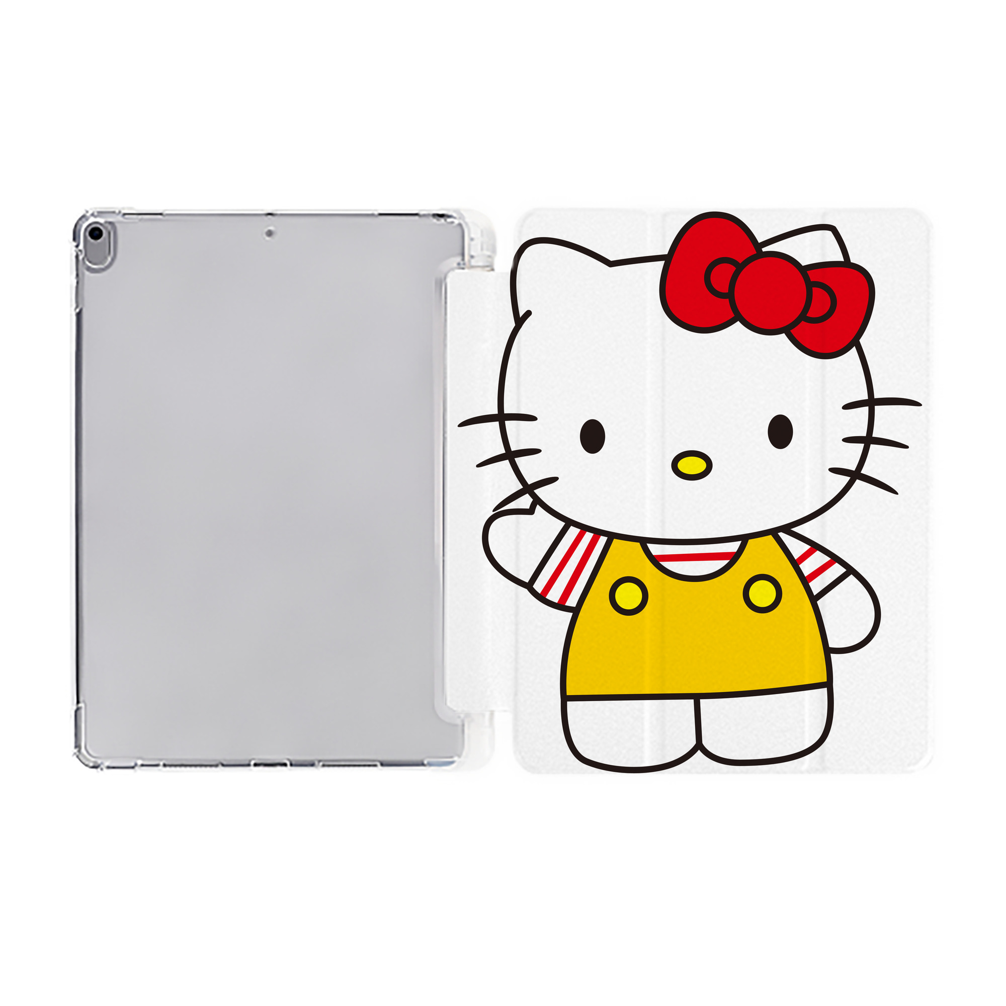 （画像用） Hello Kitty ハローキティ IPad ケース ペン収納付き 三つ折りスタンド PUレザー×シリコン 対応機種9.5/10.5/10.9インチ